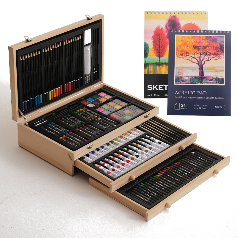 Kunstenaars Set – Houten Doos – Kleuren en Materialen – Voor Schilderen