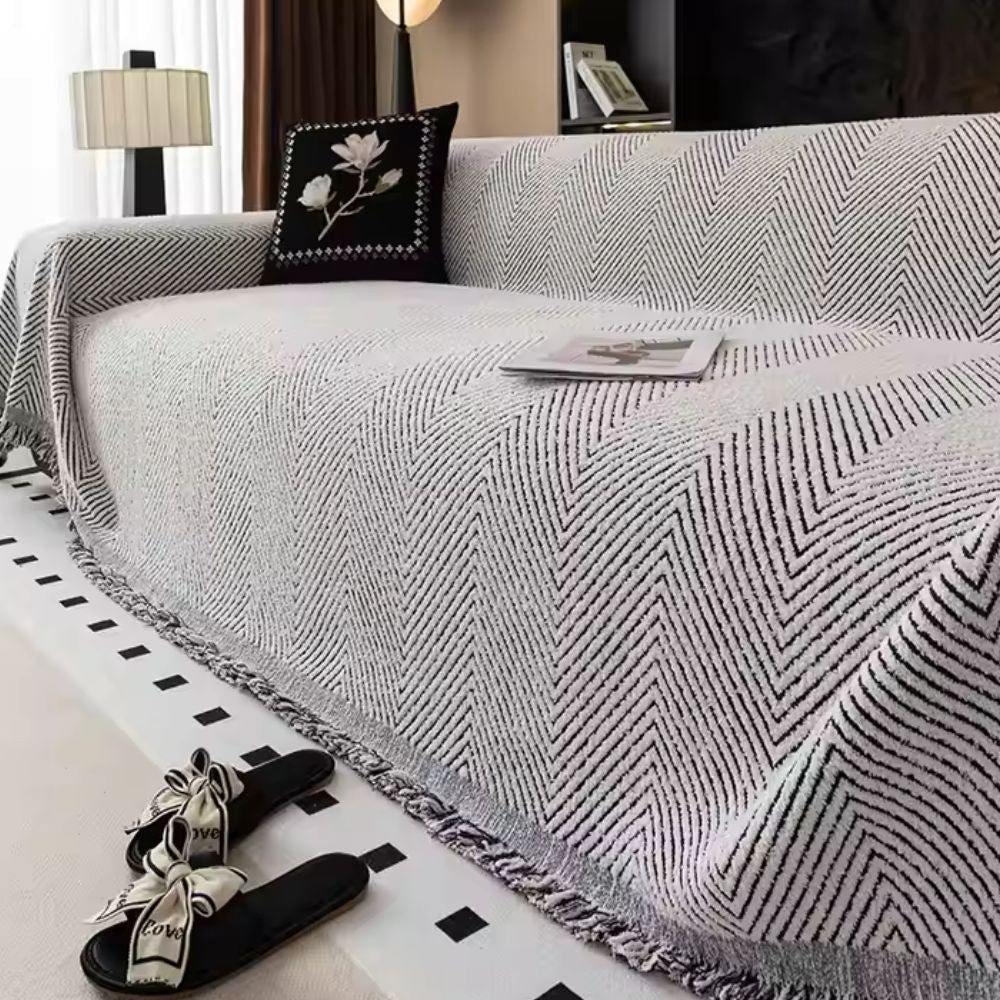Sofa Hoes – Chevron patroon – Zachte stof – Voor bescherming en decoratie