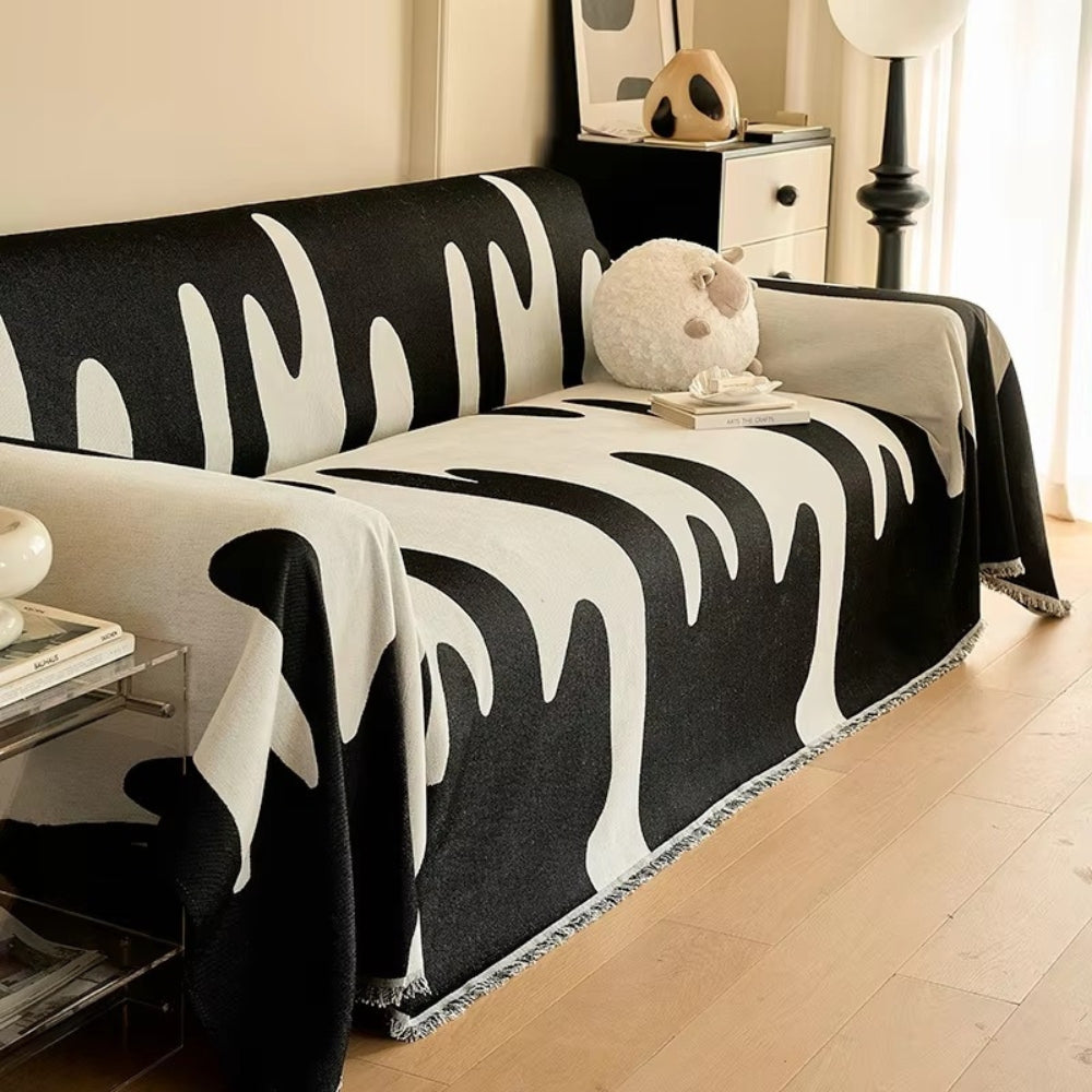 bankhoes met abstract patroon – stijlvolle bescherming voor bank of fauteuil