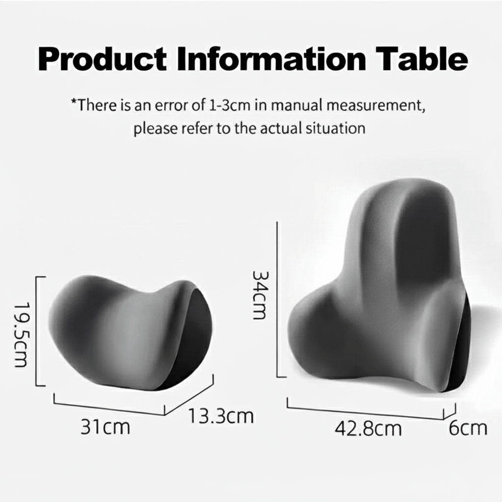 Auto Nek- en Lendensteun Set – Ergonomisch Ontwerp – Voor Langdurig Comfort