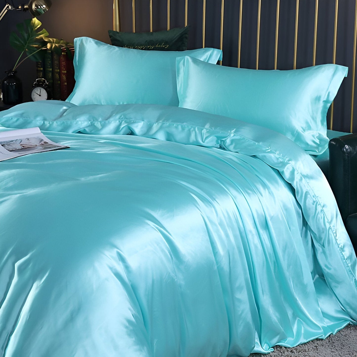 Satijnen dekbedovertrek – glad materiaal – huidvriendelijk – voor comfortabel slapen