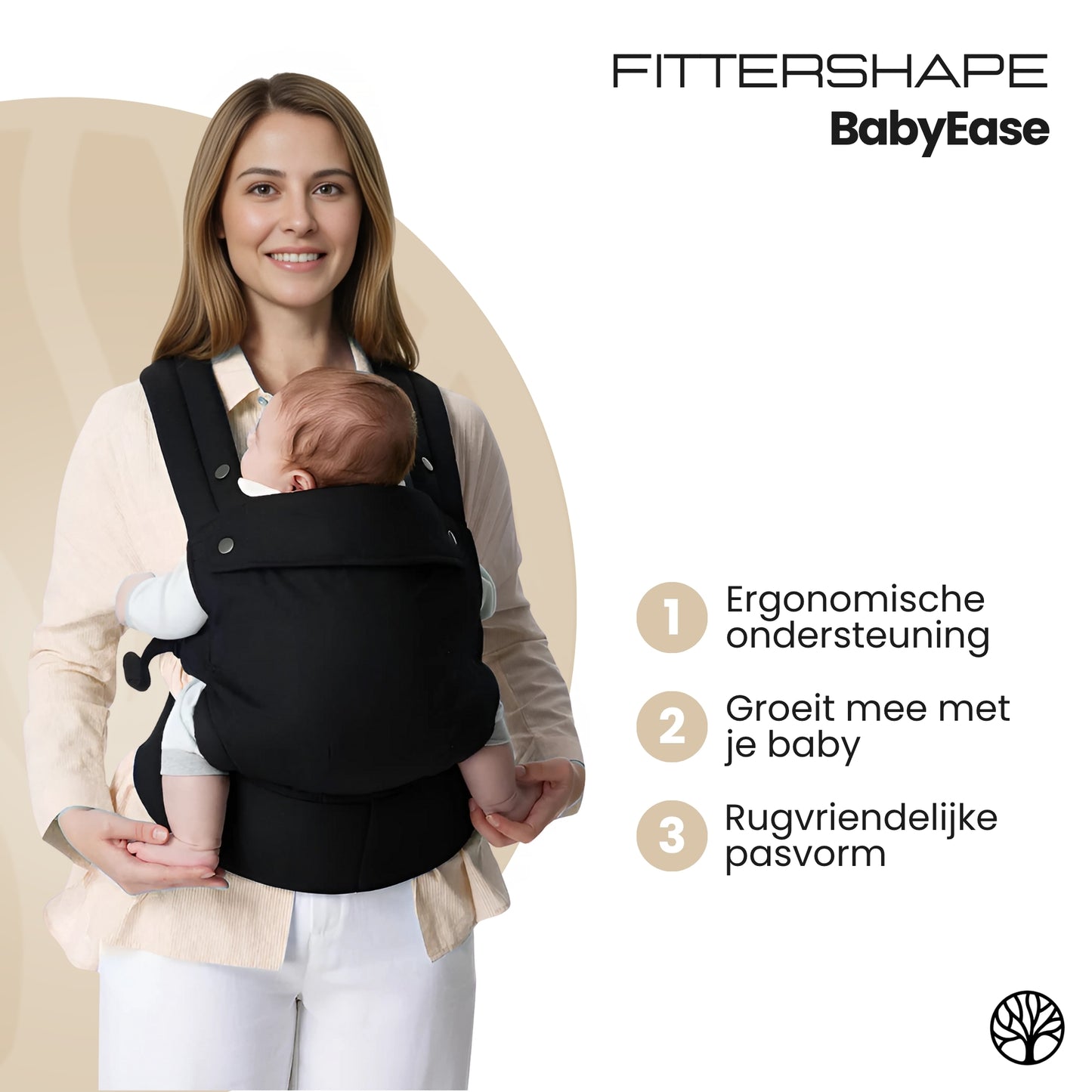 Fittershape BabyEase | Ergonomische Draagzak – Voor Comfortabel Dragen