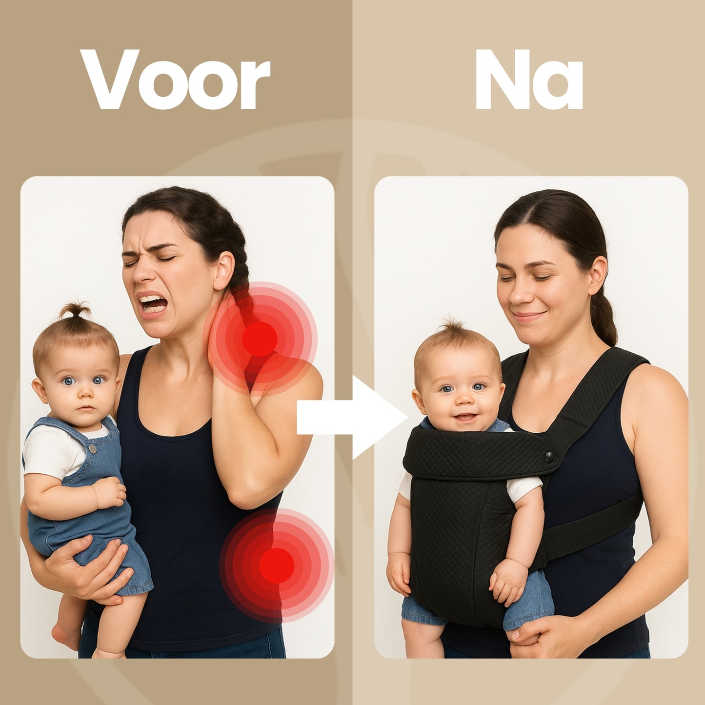 Fittershape BabyEase | Ergonomische Draagzak – Voor Comfortabel Dragen