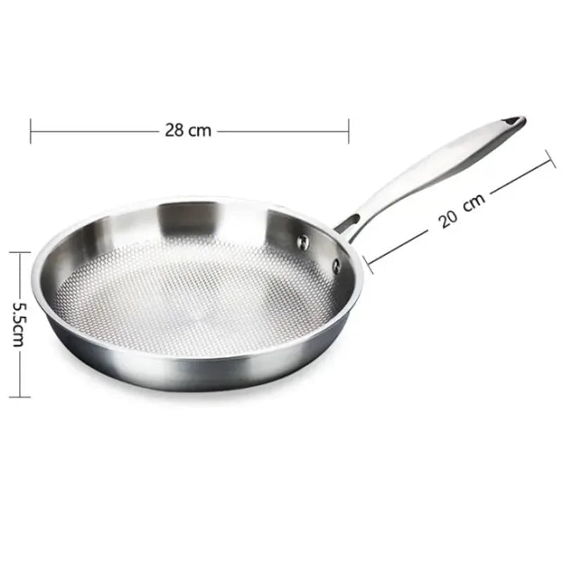 Rvs Koekenpan – Antikleef – Ergonomisch Handvat – Voor Keuken