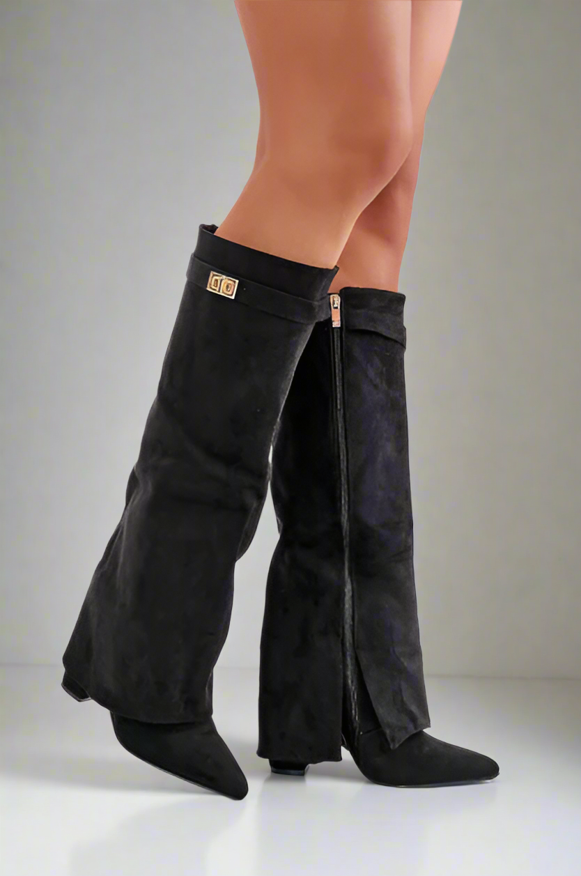 Vegan Suède Laarzen voor Dames Zwart | Elegante Boots Suède Taupe