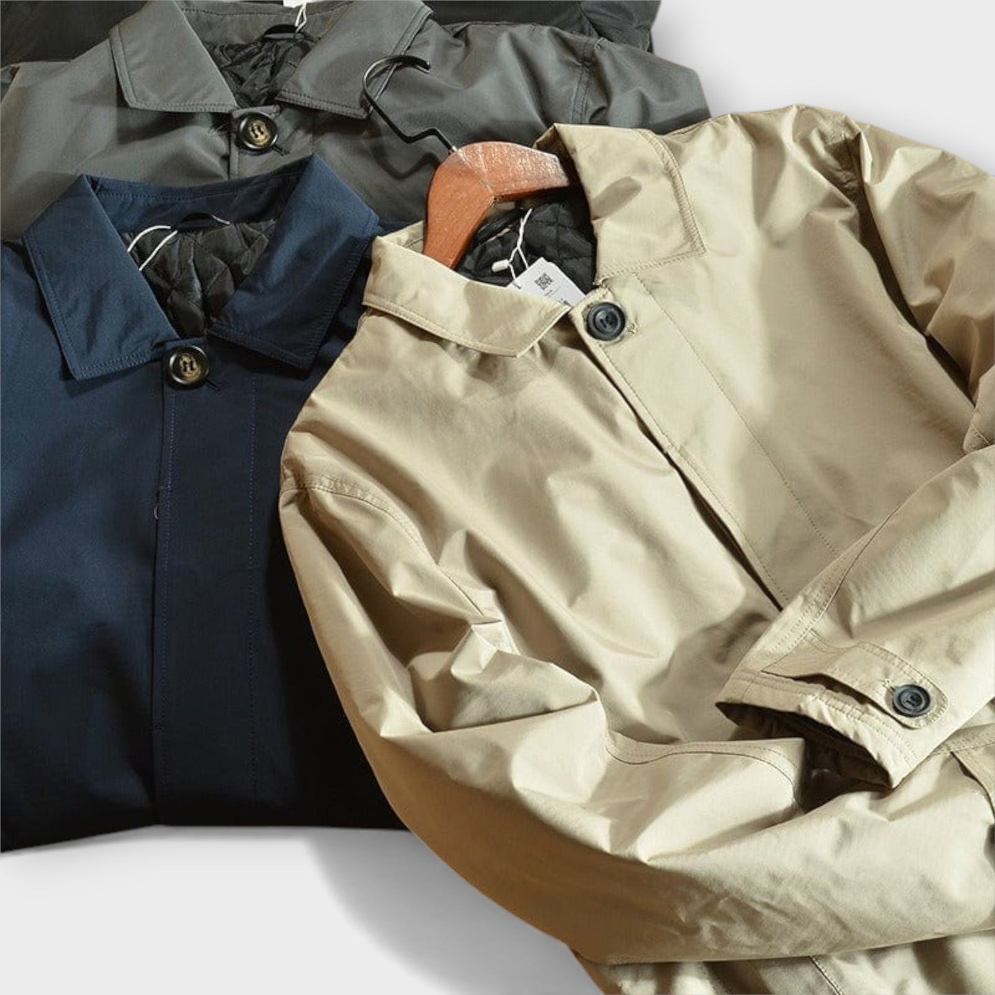Waterdichte Trenchcoat – Met Rits en Knopen – Voor Mannen