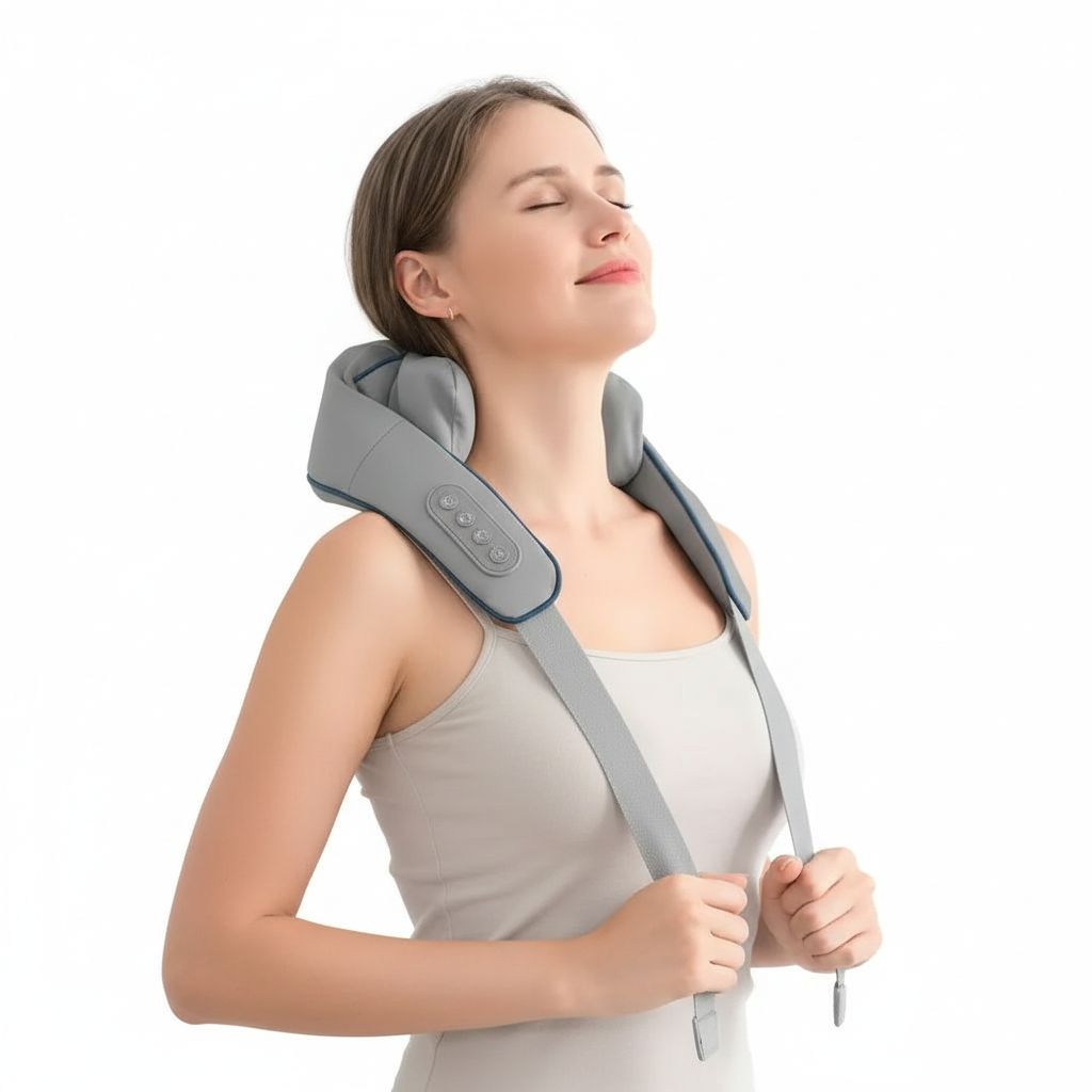 Nek- en Schoudermassager – Verstelbaar – Voor Spierontspanning en Herstel