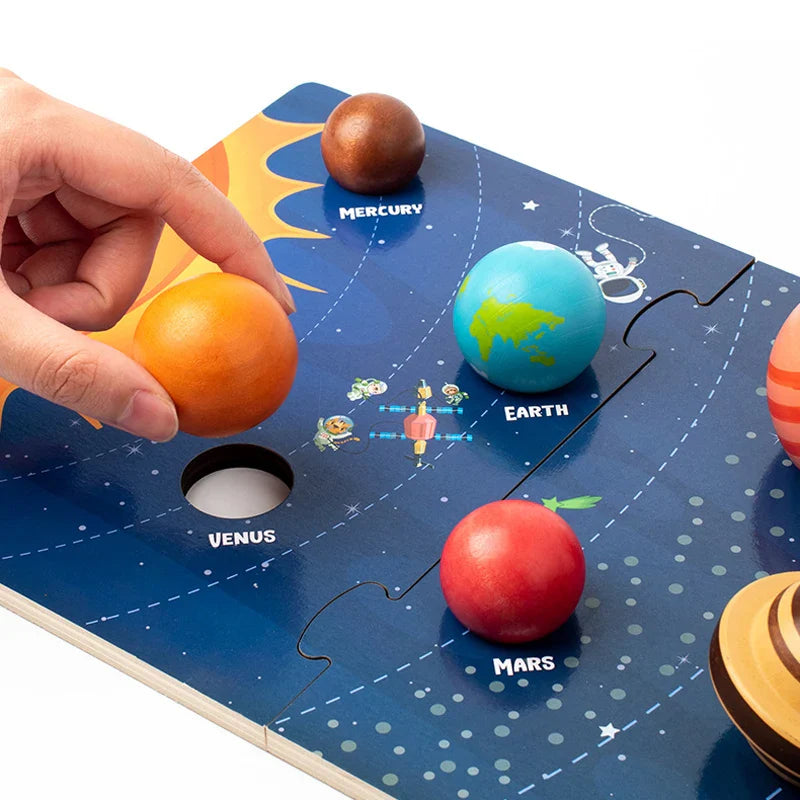Houten Planeet Puzzel – Voor Kinderen – Zonnestelsel Puzzelspel