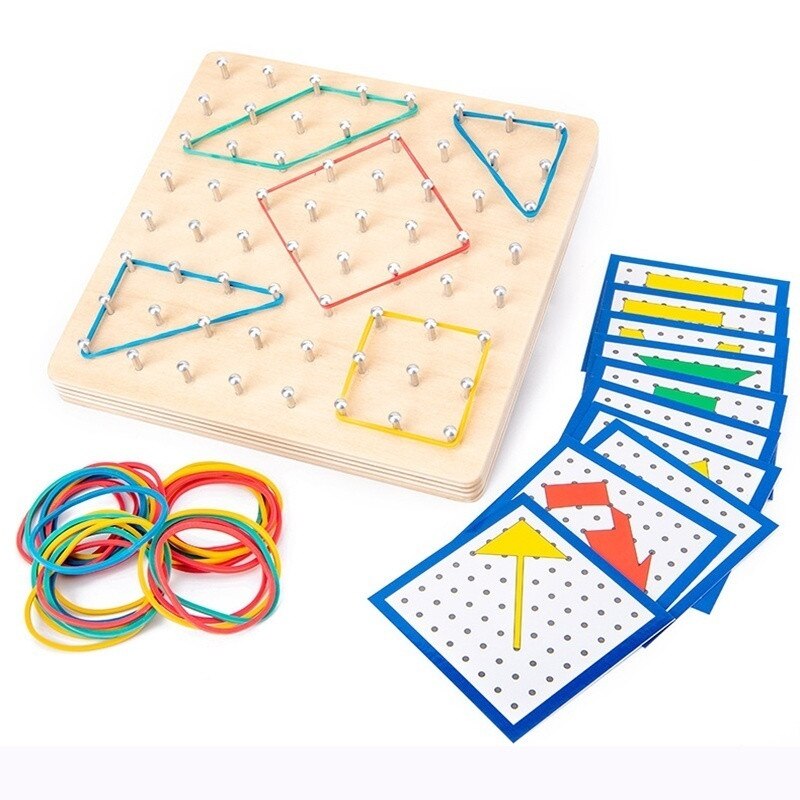 Educatief Puzzelspel – Geometrische Vormherkenning – Voor Kinderen – Met Elastieken