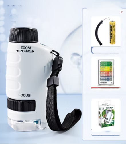 Handheld Microscoop – Zoomfunctie 120x-60x – Voor Educatief Gebruik