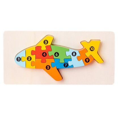 Houten Dieren Puzzel – Educatief – Voor Kinderen – Kleur- en Vormherkenning
