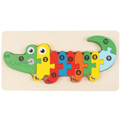 Houten Dieren Puzzel – Educatief – Voor Kinderen – Kleur- en Vormherkenning