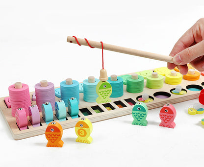 Educatief Houten Puzzelspel – Cijfers, Vormen en Dieren – Voor Kinderen