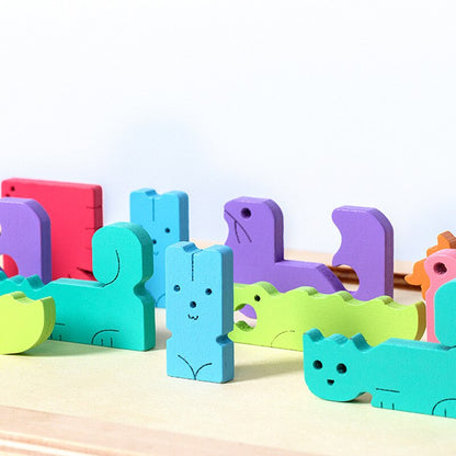Houten Dieren Tetris – Educatief Puzzelspel – Voor Kinderen