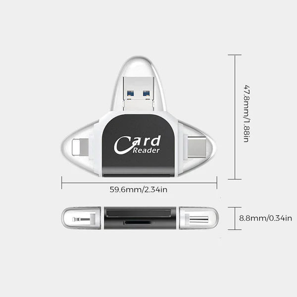 Multifunctionele Kaartlezer – Ondersteuning voor SD/TF Kaarten – Compact en Draagbaar