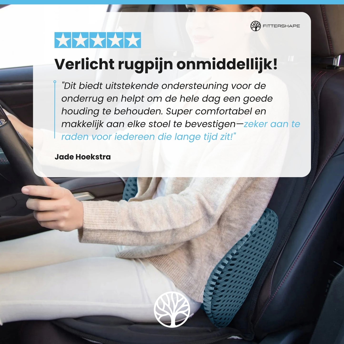 Fittershape LumboSupport | Rugkussen – Met Extra Rugondersteuning