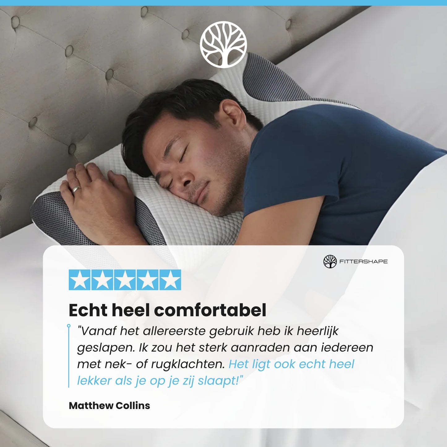 Fittershape SleepAlign | Ergonomisch Kussen – Voor Nek- En Rugondersteuning