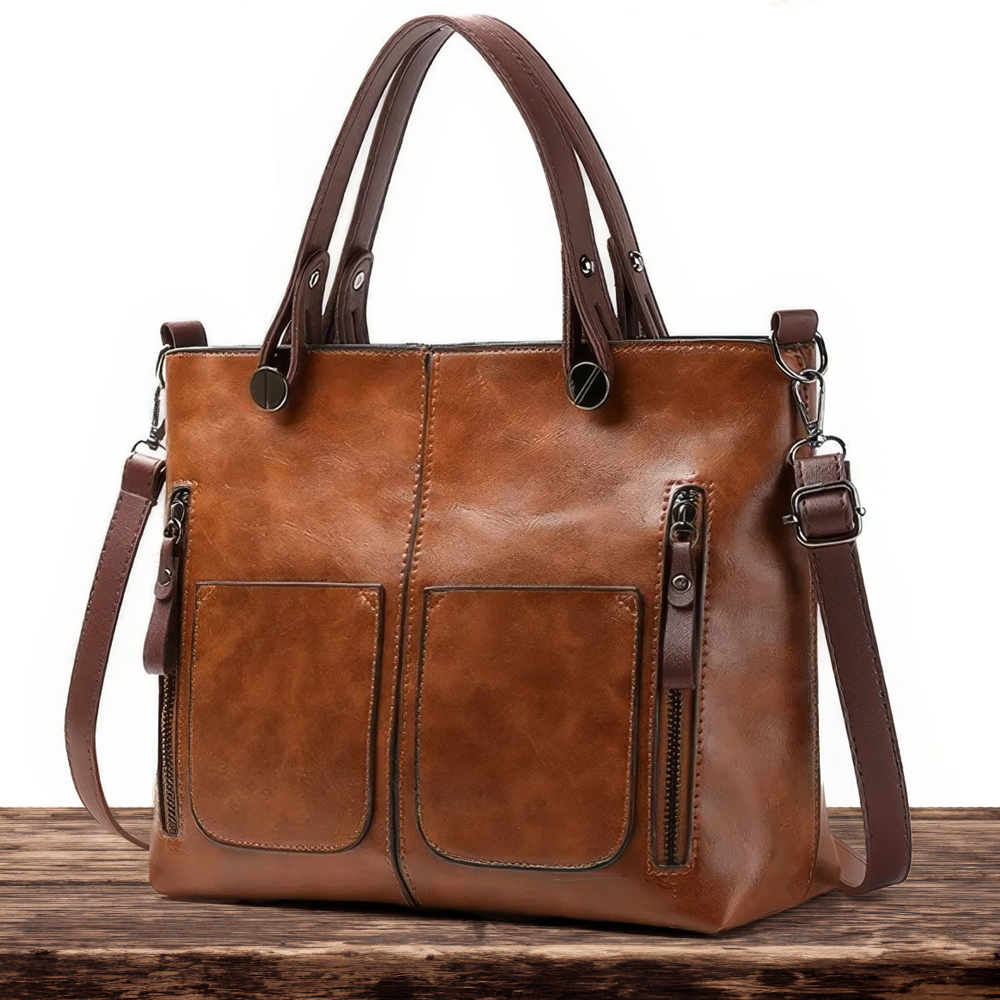 Handtas Vegan Leder – Verstelbare Schouderriem – Twee Ritsvakken – Unisex