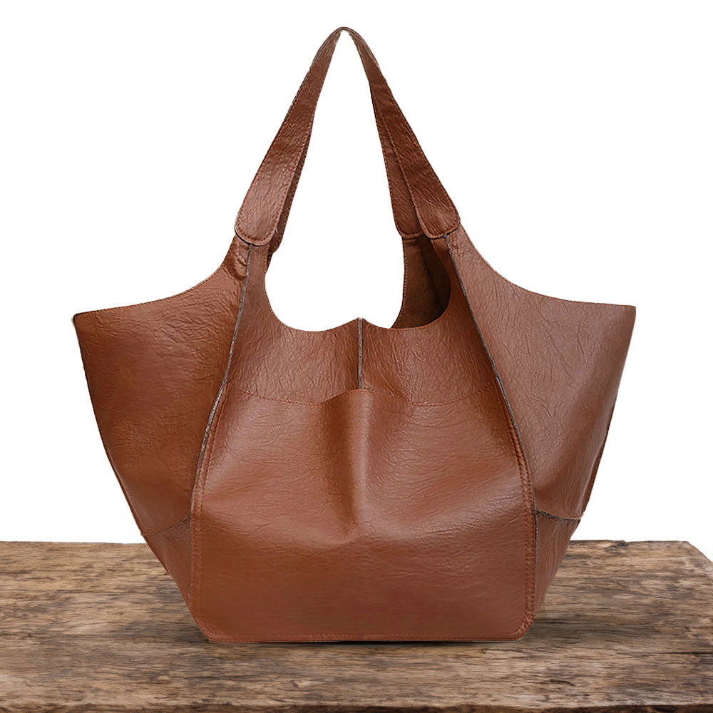 Vegan Leren Shopper – Ruim Ontwerp – Stevige Handvaten – Voor Dames