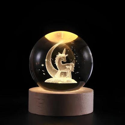 Galaxy Lamp – LED – Houten Voet – Voor Sfeervolle Verlichting