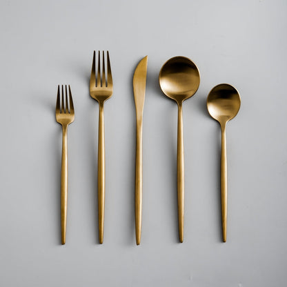 Gouden Bestekset – Modern Design – RVS – Voor Feestelijke Gelegenheden