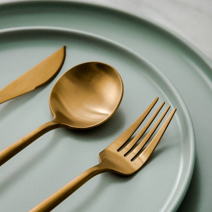 Gouden Bestekset – Modern Design – RVS – Voor Feestelijke Gelegenheden