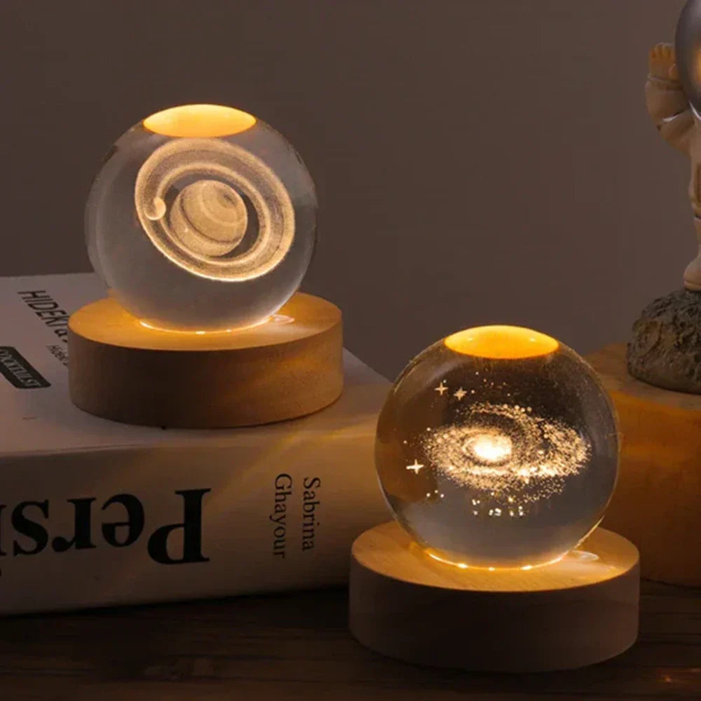 Galaxy Lamp – LED – Houten Voet – Voor Sfeervolle Verlichting