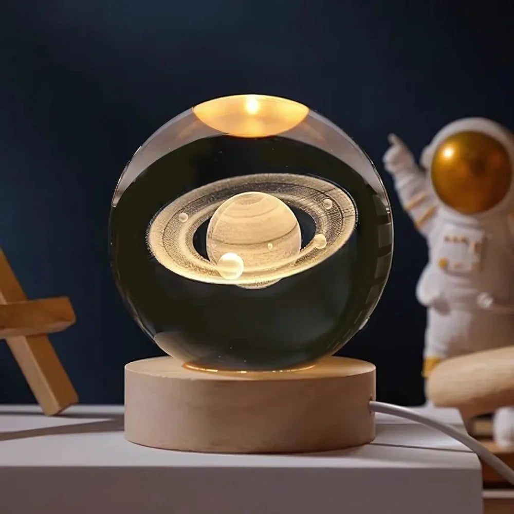Galaxy Lamp – LED – Houten Voet – Voor Sfeervolle Verlichting