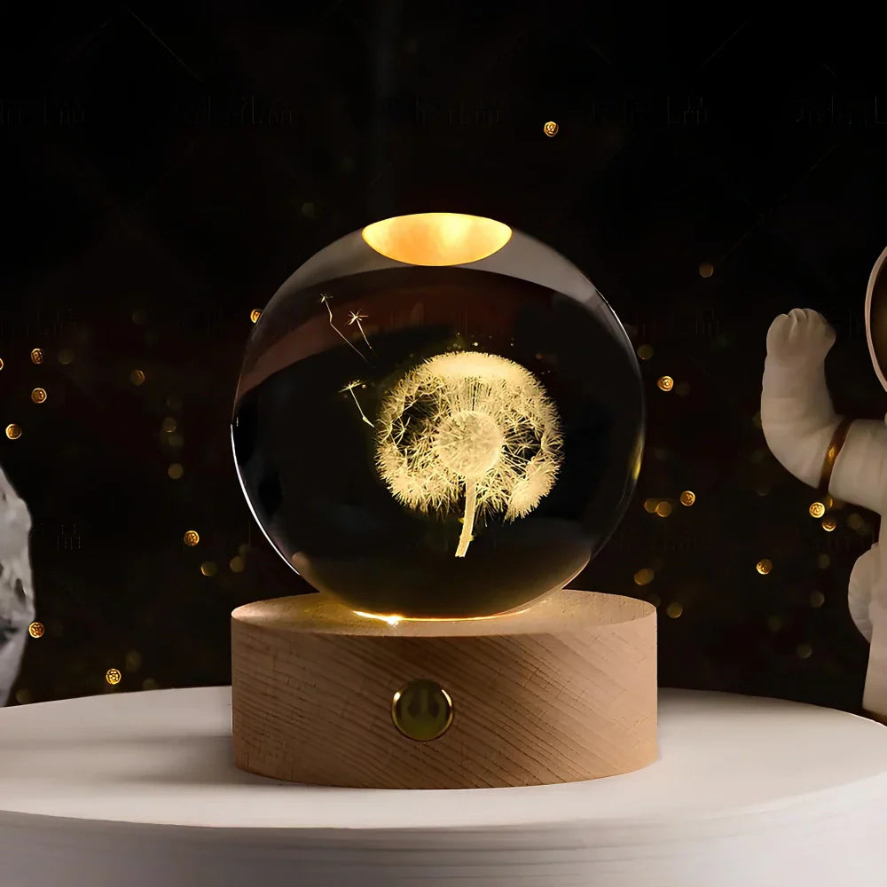 Galaxy Lamp – LED – Houten Voet – Voor Sfeervolle Verlichting