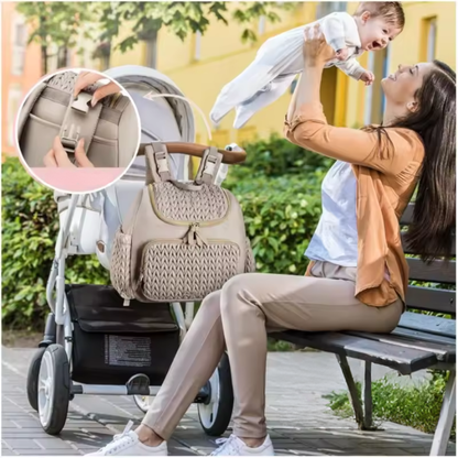 Luiertas voor Kinderwagen – Bevestigingsriemen – Meerdere Ritsvakken