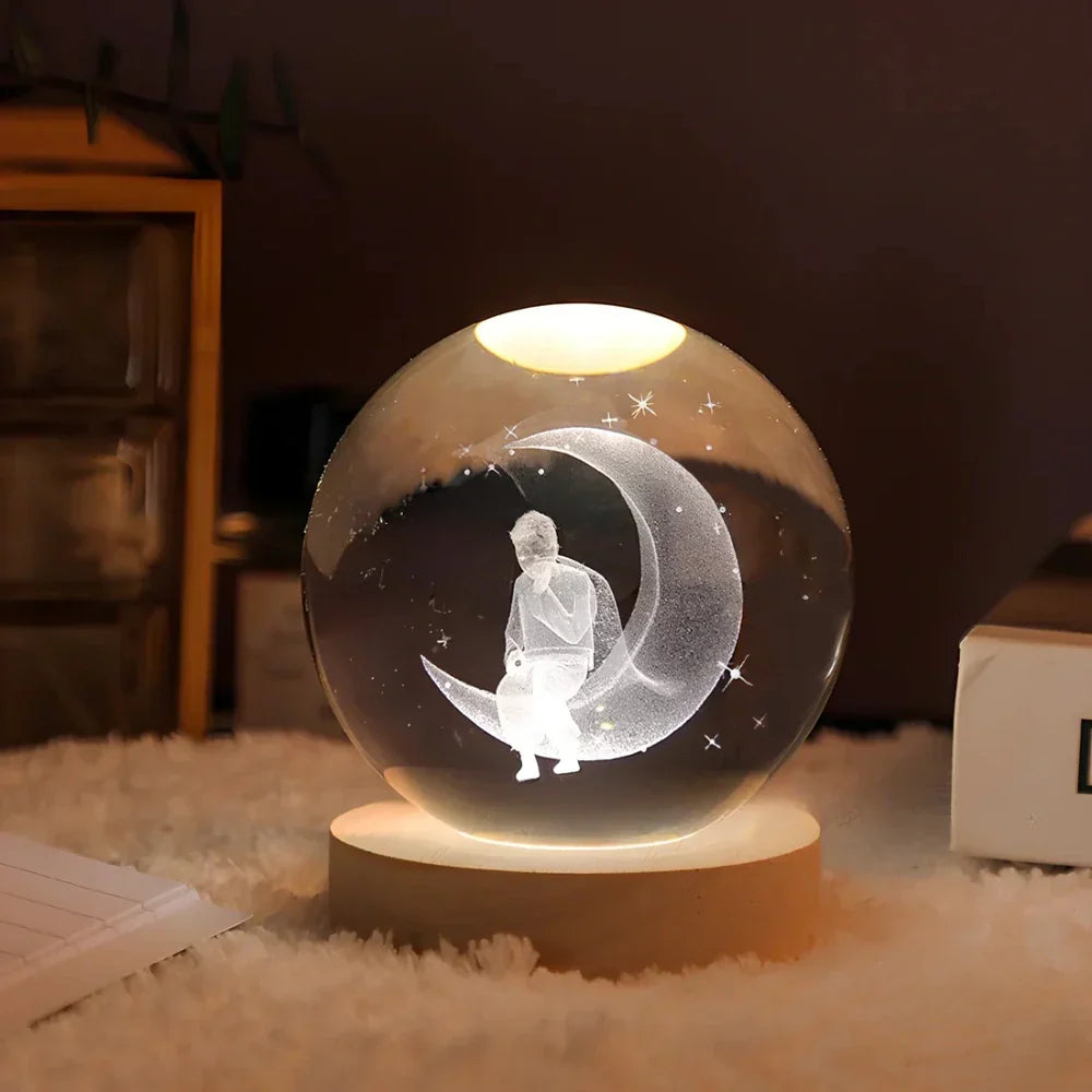 Galaxy Lamp – LED – Houten Voet – Voor Sfeervolle Verlichting