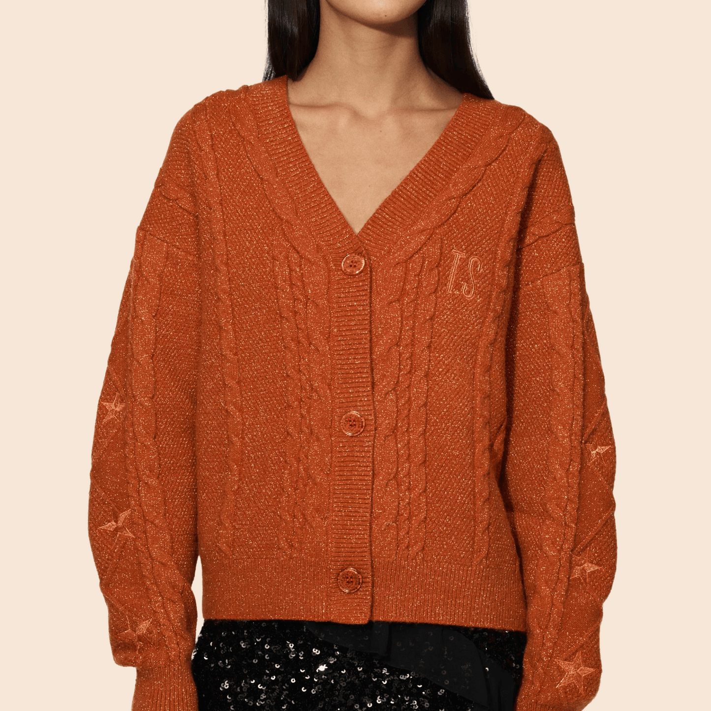 Dames Gebreide Cardigan – Met Sterrenpatroon – Warme en Stijlvolle Trui