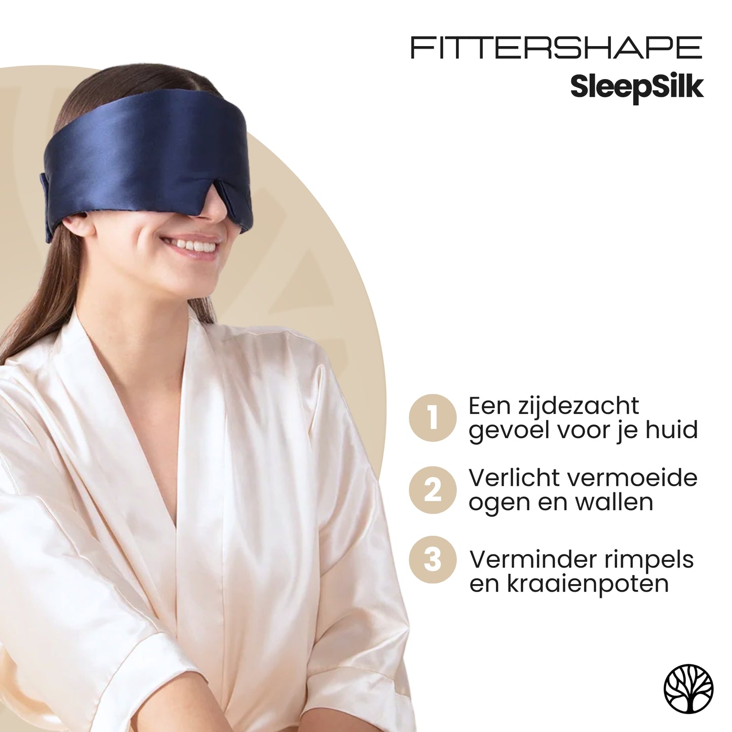 Fittershape SleepSilk | Zijdezachte Slaapmasker – Voor Diepe Nachtrust