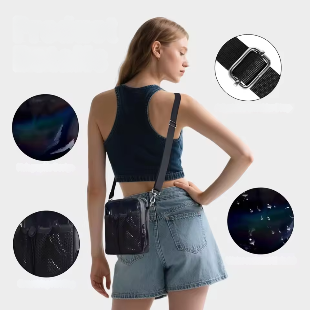 Transparant Crossbody Tasje – Waterafstotend Materiaal – Mesh Voorvak