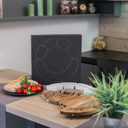 Cheeseplank – Houten schaal – Inclusief bakjes – Voor snacks