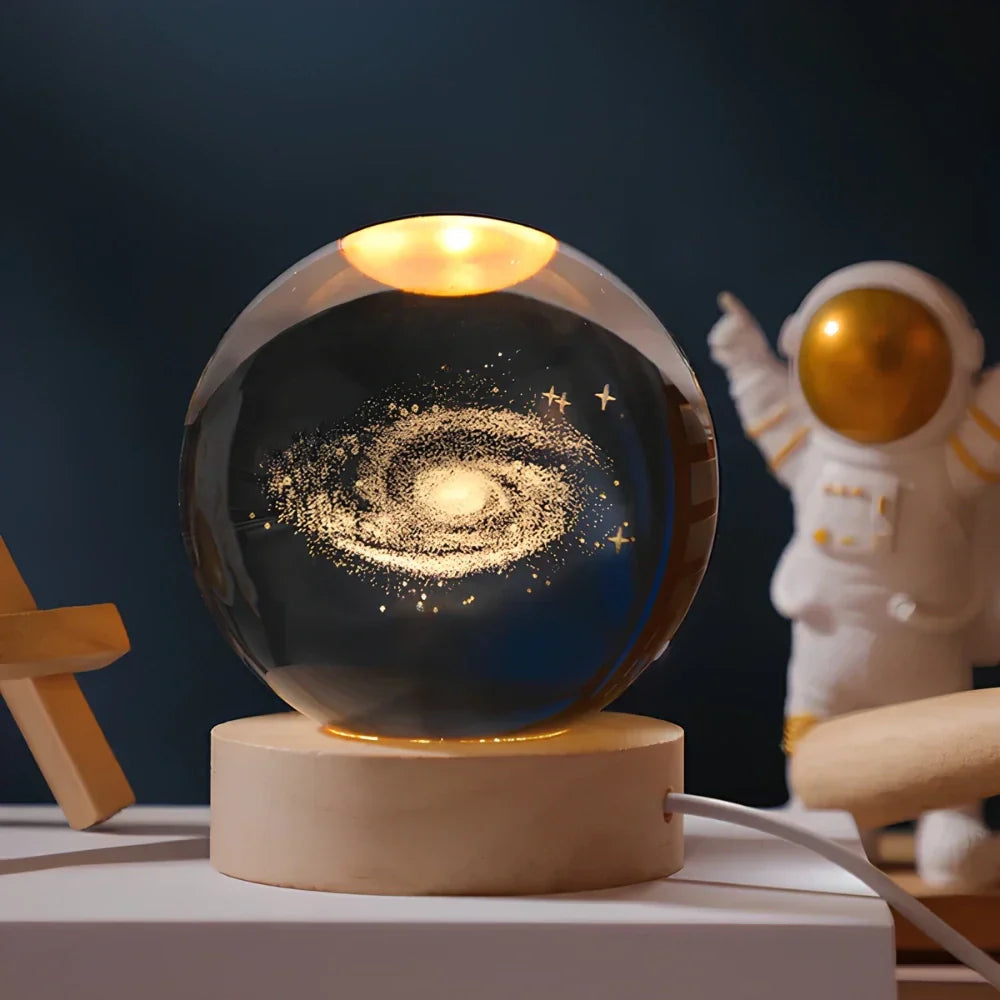 Galaxy Lamp – LED – Houten Voet – Voor Sfeervolle Verlichting