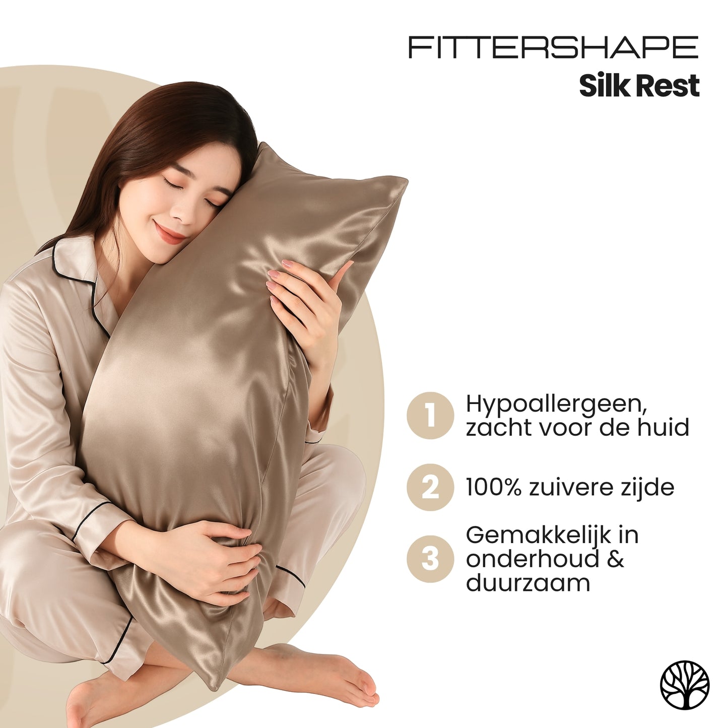 Fittershape Silk Rest | Natuurlijke Zijde Kussensloop – Voor Haar & Huid