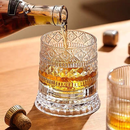Glazen whiskeyglas – kristalhelder – met deksel voor bescherming