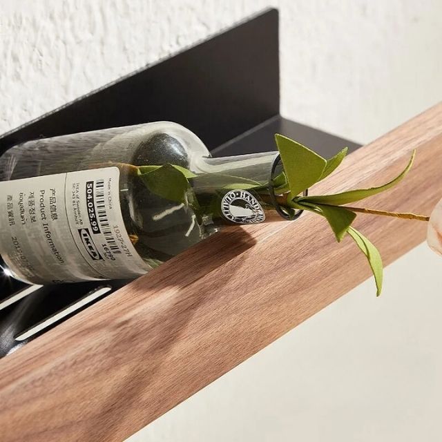 Wandrek – Houten rand – Voor badkameraccessoires