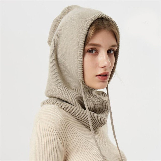 Hoodie Sjaal – Dikke brei – Verstelbare trekkoord – Voor koude dagen