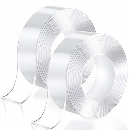 Dubbelzijdig tape – transparant – voor bevestigen en vastzetten – 2 rollen