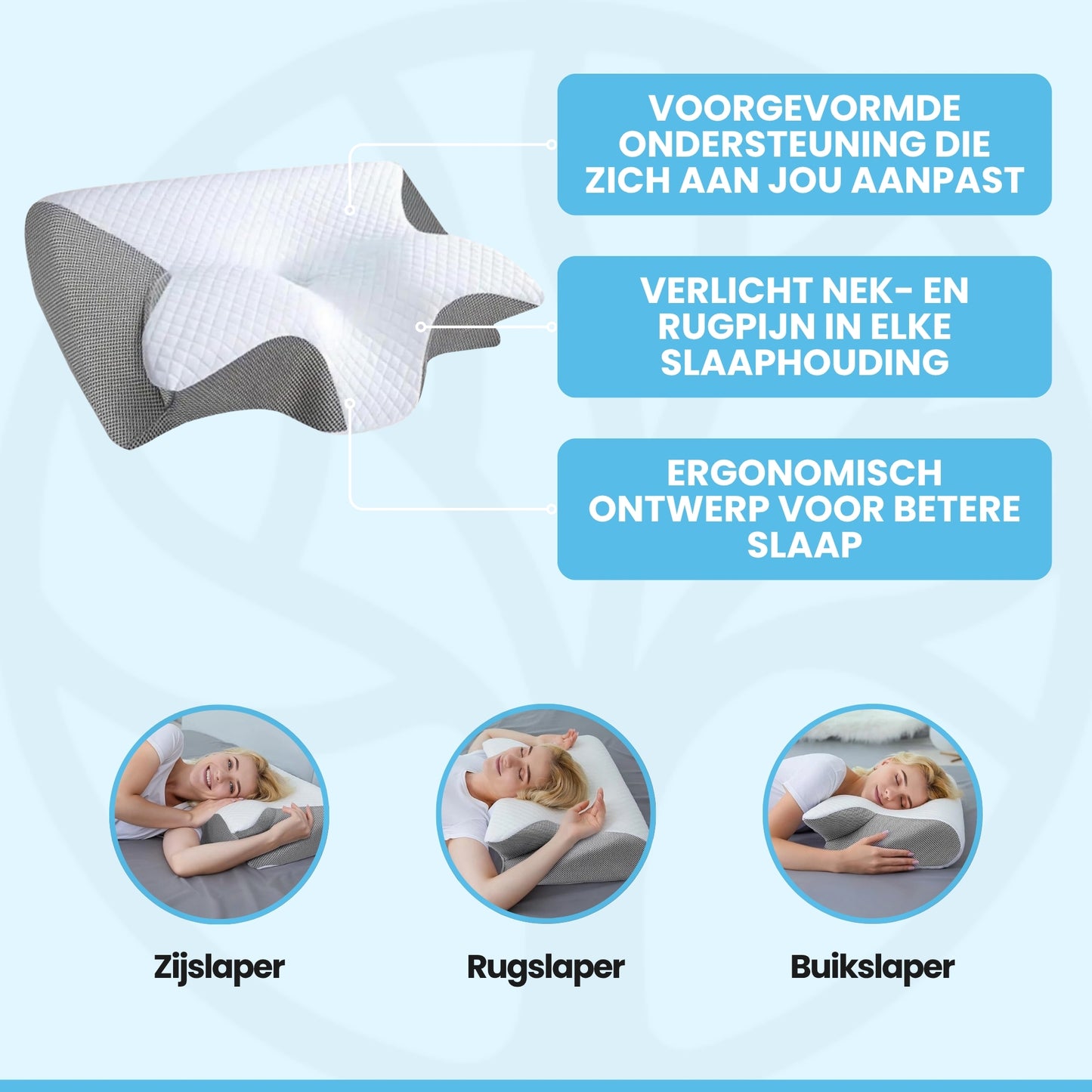 Fittershape SleepAlign | Ergonomisch Kussen – Voor Nek- En Rugondersteuning