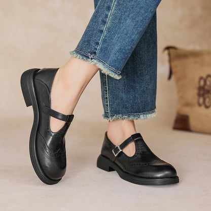 Dames Lederen Schoenen – Met Gesp – Comfortabel en Stijlvol