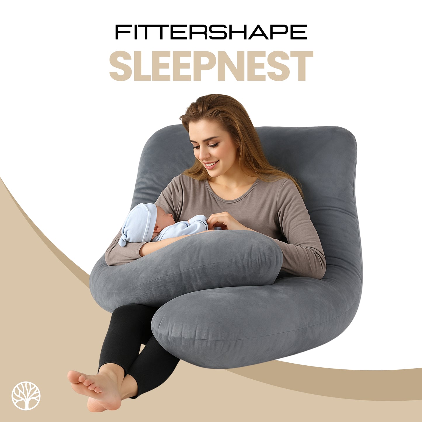 Fittershape SleepNest | Zwangerschapskussen – Voor Zijslapers