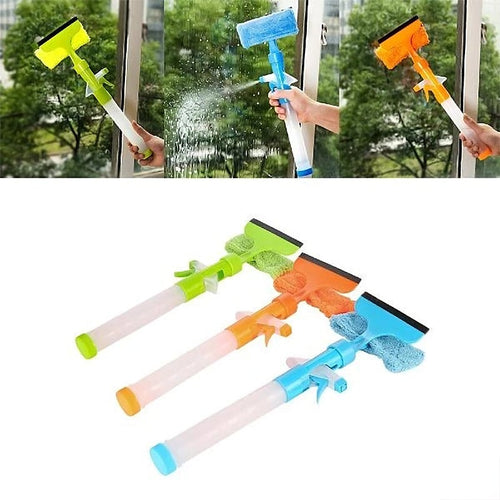 3-in-1 raamreinigingsgereedschap – met sproeifunctie, doek en wisser – voor ramen
