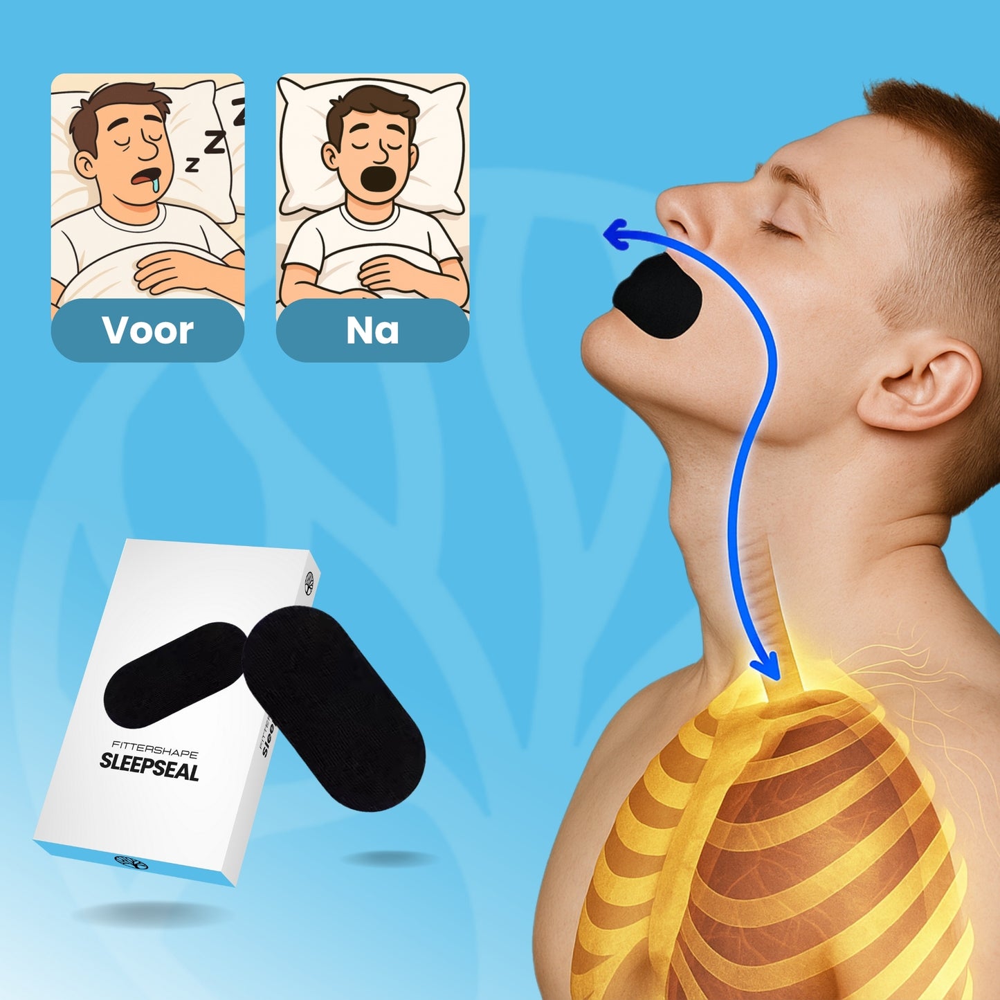 Fittershape SleepSeal | Mondslaap Tape – Voor Betere Neusademhaling
