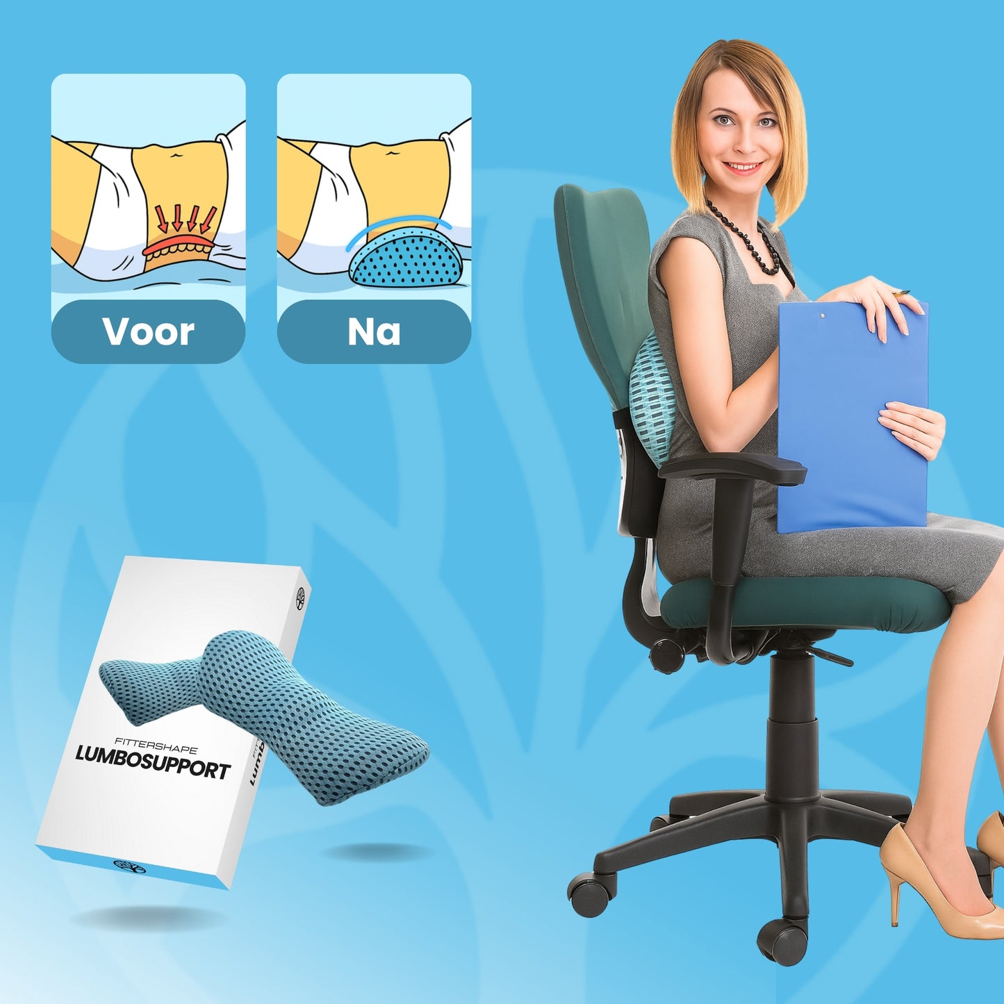 Fittershape LumboSupport | Rugkussen – Met Extra Rugondersteuning