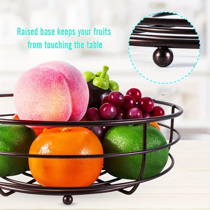 FruitGlam Mand - Elegante 2-Laagse Metaal Organizer met Bananenhouder