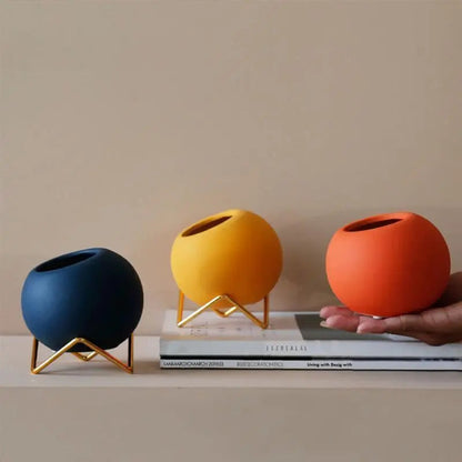 Decoratieve Vaas – Bolvorm – Gouden standaard – Voor planten