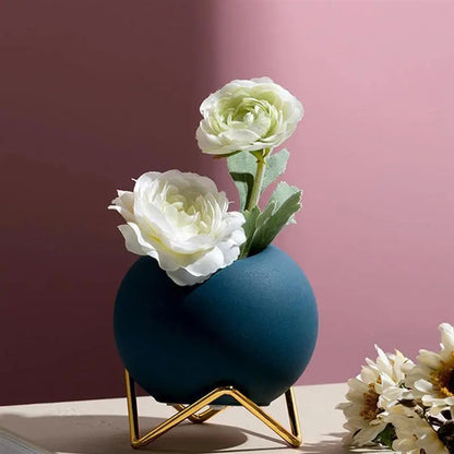 Decoratieve Vaas – Bolvorm – Gouden standaard – Voor planten